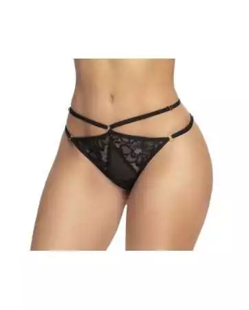 Black lace open crotch panties - MAL117BLK
