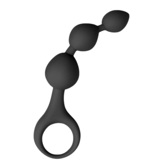 Chapelet anal 3 boules noir silicone 15 cm Pocket Pleasure 1 dosette lubrifiant - Oralove