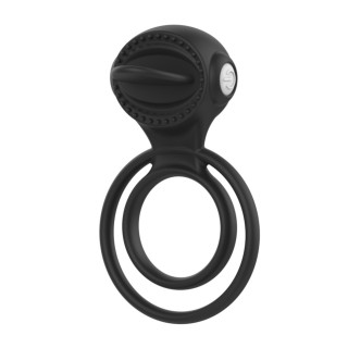 Anneau vibrant 1 seul mode de vibration très extensible noir Pocket Pleasure 1 dosette de lubrifiant - Oralove