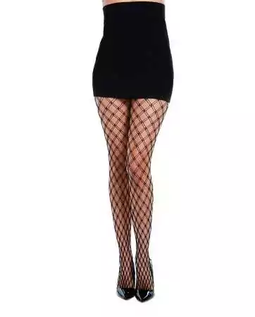 Large fishnet tights in a diamond shape - DG0369BLK