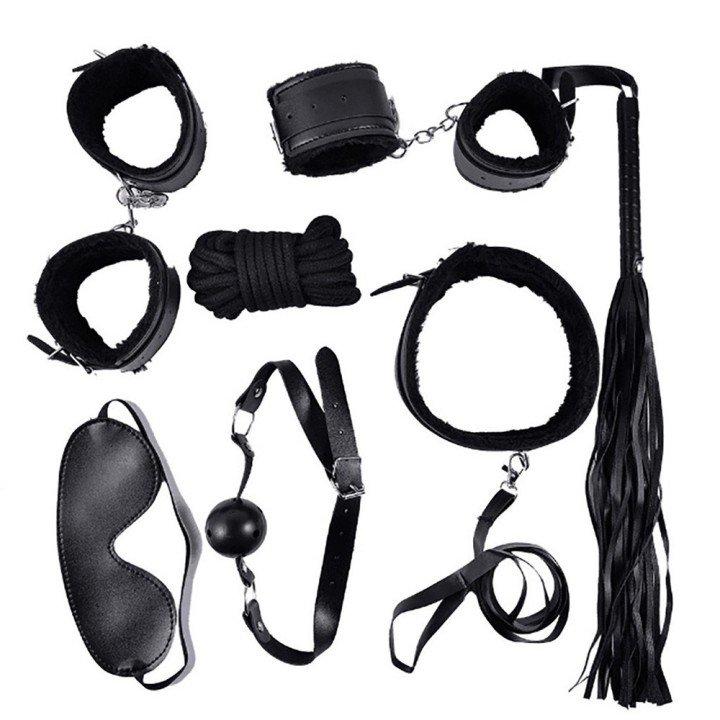 Ensemble Bondage noir - 10 pièces - Oralove