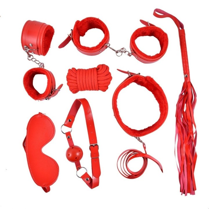 Ensemble Bondage rouge - 10 pièces - Oralove