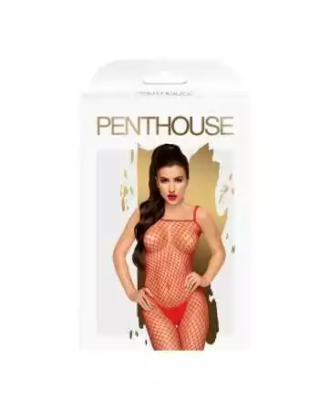 Open crotch red bodystocking - PH0089RED