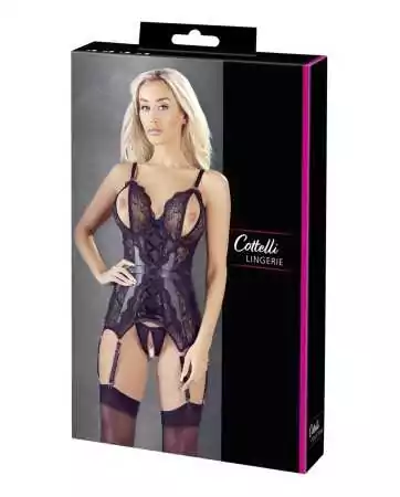 Black bustier with removable garters - OR2632632BLK
