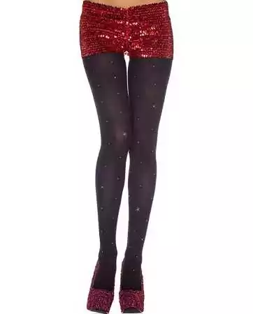 Black opaque tights with small sparkles - MH37002BLK