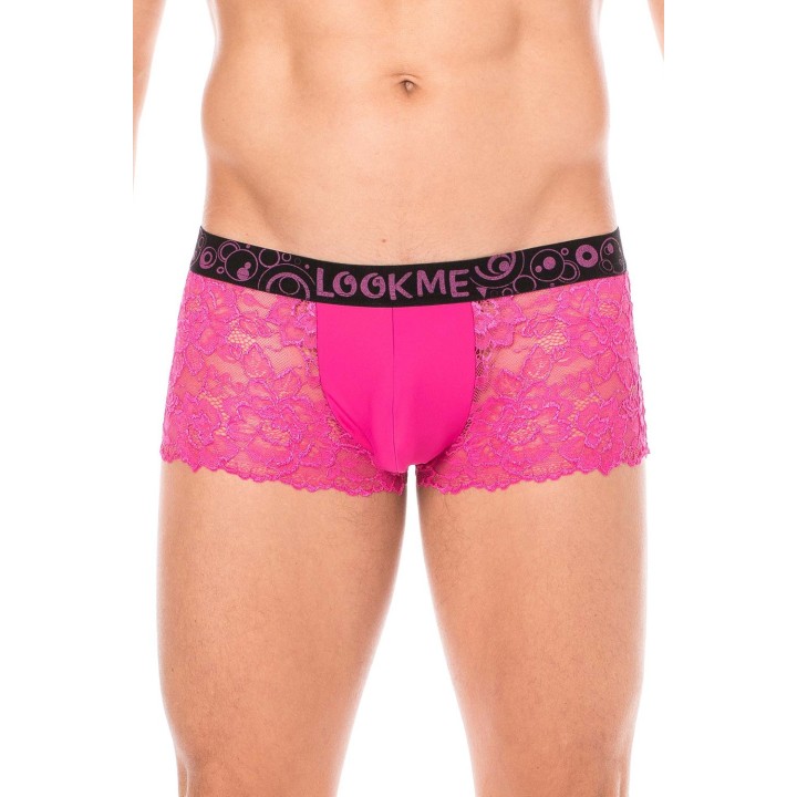 Boxer magenta en dentelle délicate - Oralove