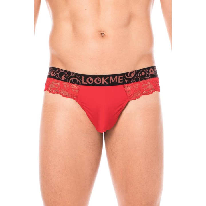 String rouge en dentelle délicate - Oralove