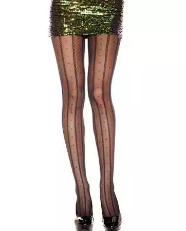 Fancy tights with chain and polka dot pattern - MH7263BLK