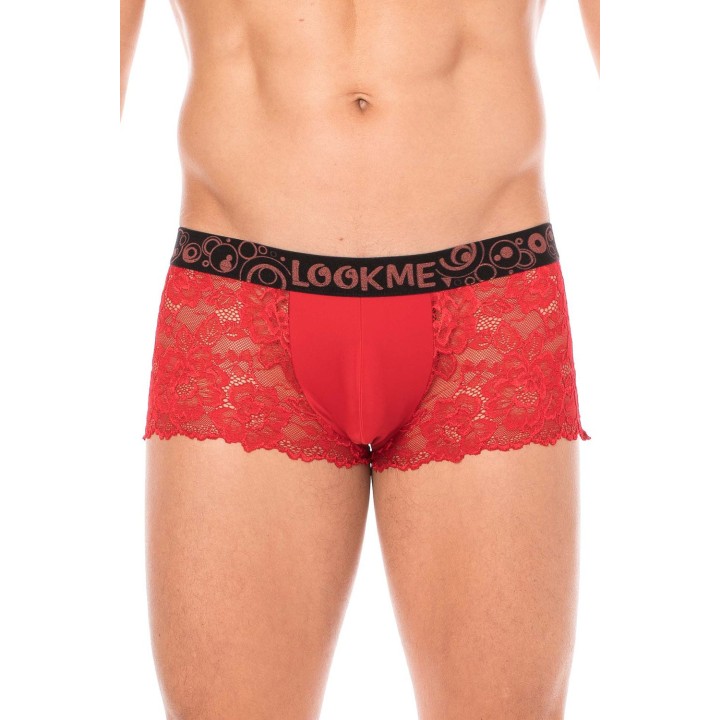 Boxer rouge en dentelle délicate - Oralove
