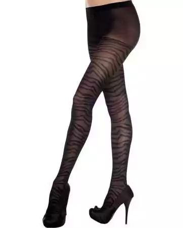 Collants pretos com efeito de zebra - MH7297BLK