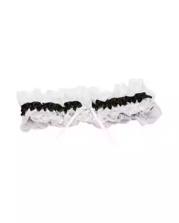 White lace garter with black ribbon - SOH19BLK