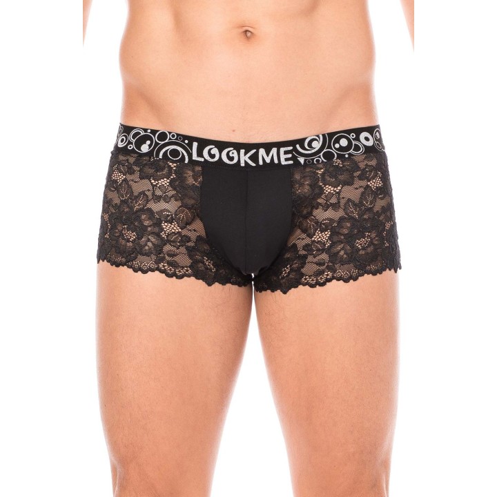 Boxer noir en dentelle délicate - Oralove