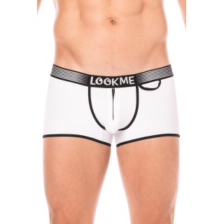 Mini-Pants blanc échancré avec zip - Oralove