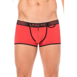 Mini-Pants rouge échancré avec zip - Oralove