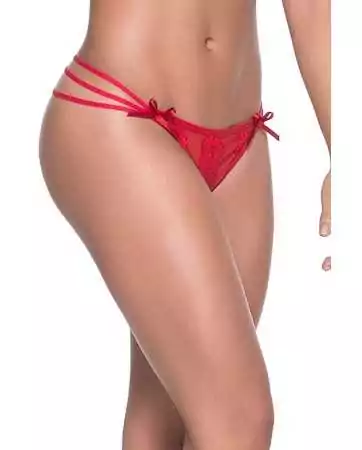 Elegant red string with triple straps - MAL101RED