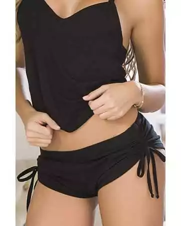 Black night set top and shorty - MAL7095BLK