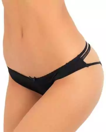 Soft black panties with checkered pattern on the buttocks - REN1137-BLK