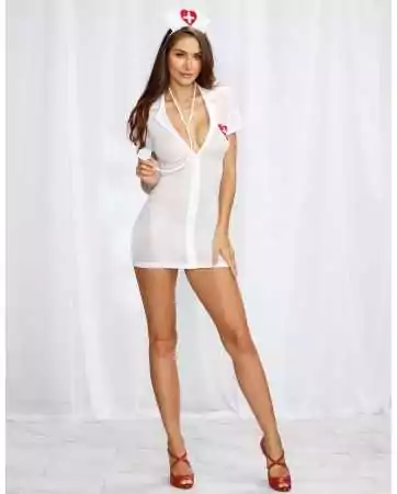 Fantasia de enfermeira com vestido, touca e estetoscópio - DG11051COS