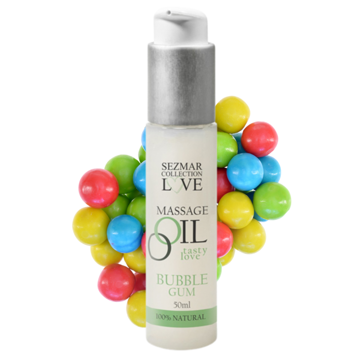 Huile de massage comestible bubble gum 50ml - Oralove