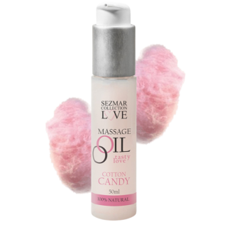 Huile de massage comestible Barbe à papa 50ml - Oralove