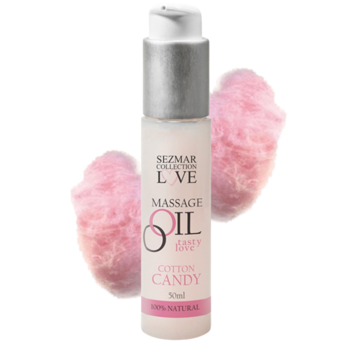 Huile de massage comestible Barbe à papa 50ml - Oralove