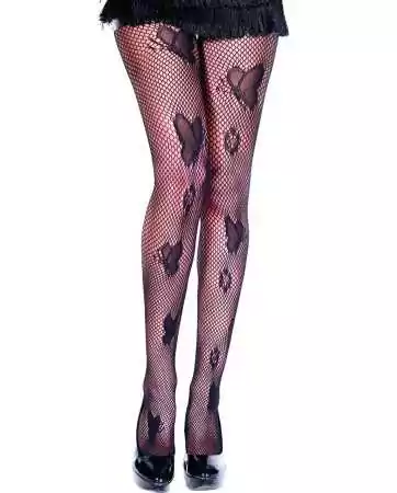 Black fishnet tights with butterflies - MH50020BLK
