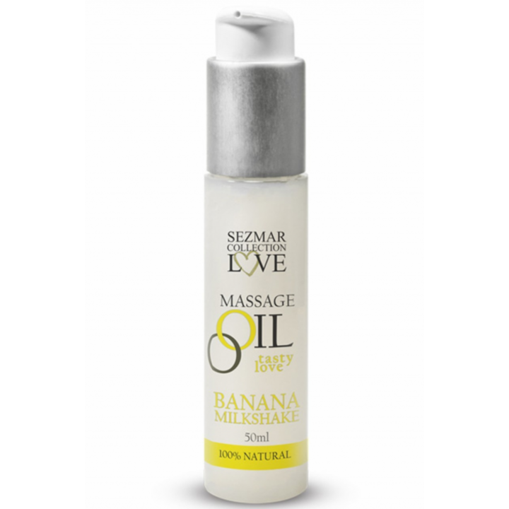 Huile de massage comestible milkshake banane 50ml - Oralove