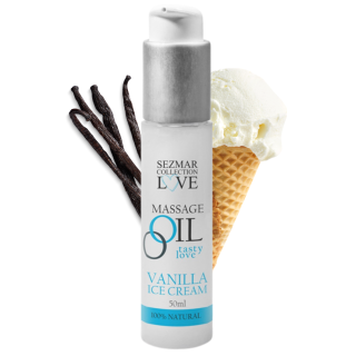 Huile de massage comestible Vanille glacée 50ml - Oralove