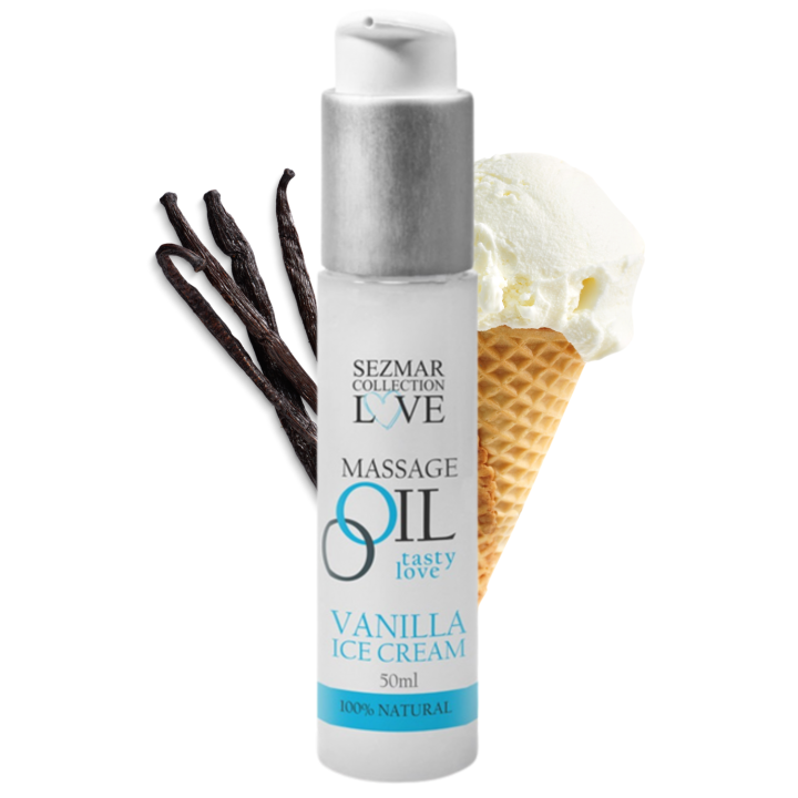 Huile de massage comestible Vanille glacée 50ml - Oralove