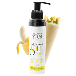 Huile de massage comestible milkshake banane 100ml 100% naturelle - Oralove