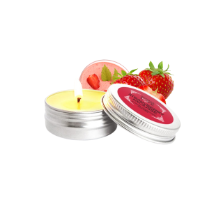 Mini Bougie de massage mousse de fraise 30ml 100% naturelle - Oralove