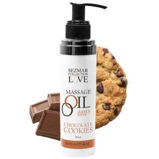 Huile de massage comestible cookie chocolat 100ml 100% naturelle - Oralove