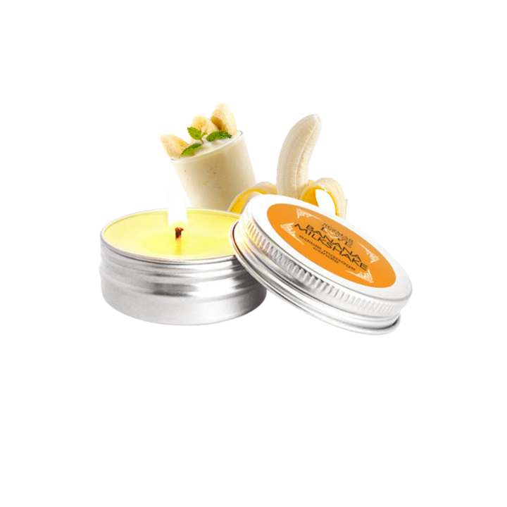 Mini Bougie de massage milshake banane 30ml 100% naturelle - Oralove