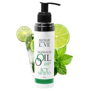Huile de massage comestible mojito menthe 100ml 100% naturelle - Oralove