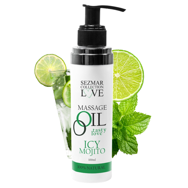 Huile de massage comestible mojito menthe 100ml 100% naturelle - Oralove