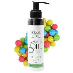 Huile de massage comestible bubble gum 100ml 100% naturelle