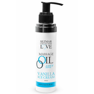 Huile de massage comestible Vanille glacée 100ml 100% naturelle - Oralove