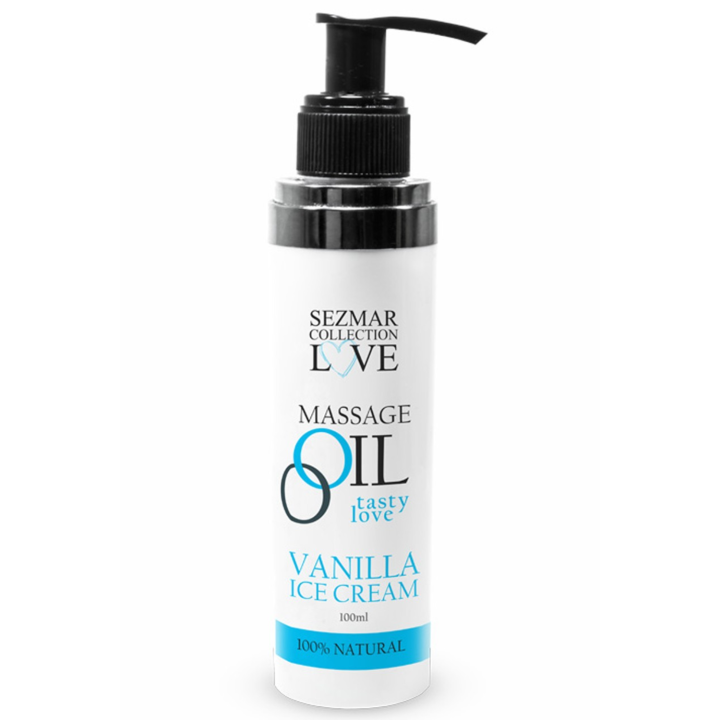 Huile de massage comestible Vanille glacée 100ml 100% naturelle - Oralove