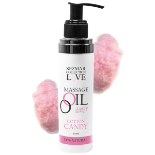 Huile de massage comestible Barbe à papa 100ml 100% naturelle - Oralove