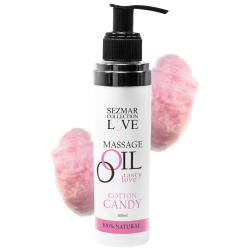 Huile de massage comestible Barbe à papa 100ml 100% naturelle