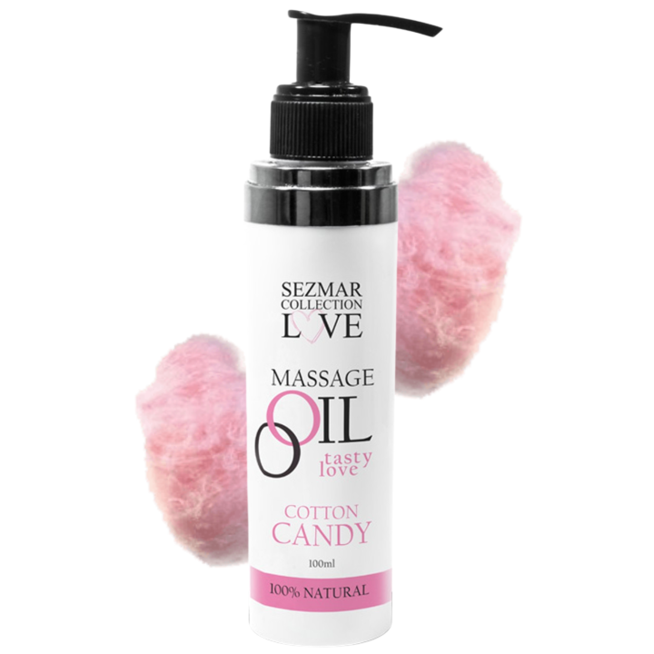 Huile de massage comestible Barbe à papa 100ml 100% naturelle - Oralove