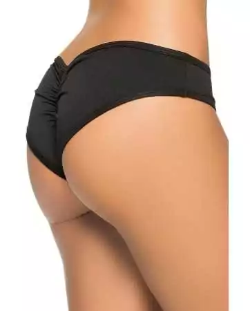 Black ruched thong on the buttocks - MAL3025BLK