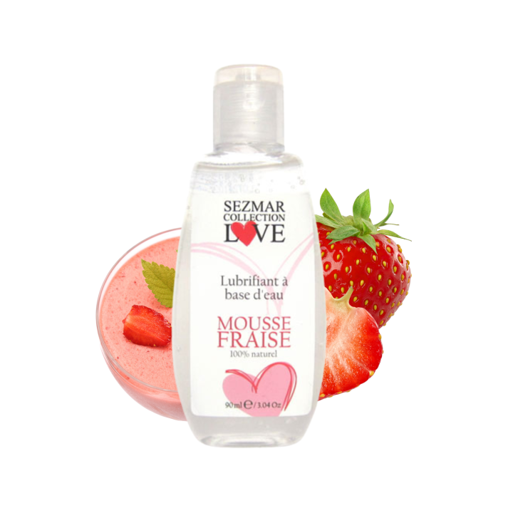 Lubrifiant à base d'eau 100% naturel Mousse fraise 90 ml - Oralove