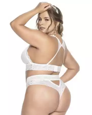 White bra and large size thong - MAL8671XWHT