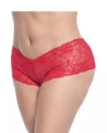 Shorty in red lace plus size - MAL90XRED
