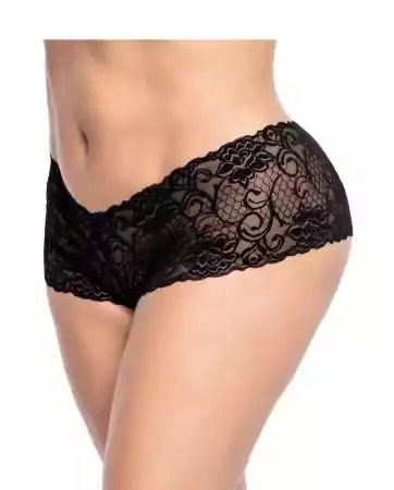 Shorty in black lace, plus size - MAL90XBLK