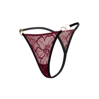 String bordeaux avec anneaux détachables - Oralove