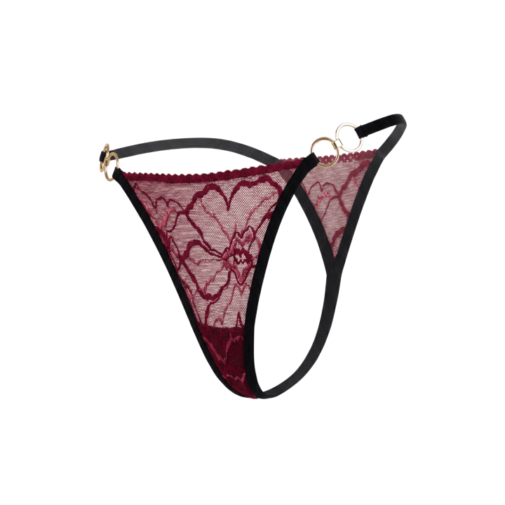 String bordeaux avec anneaux détachables - Oralove