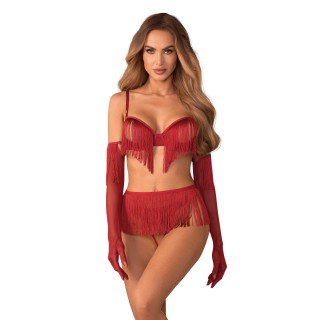 Rossay ensemble ouvert 4 pièces - Rouge - Oralove