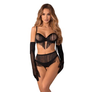 Rossay ensemble ouvert 4 pièces - Noir - Oralove